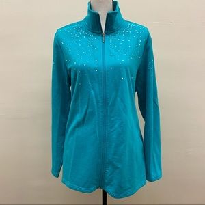 Quacker Factory Rhinestone Track Jacket